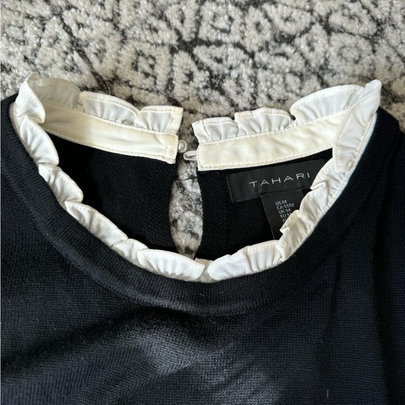 Tahari ruffle trim sweater dress size medium - Picture 4 of 4